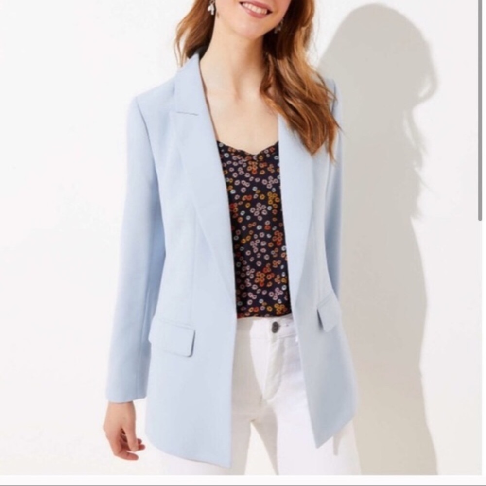 Ann Taylor Loft powder blue modern blazer